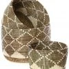 Swahili African Modern Home Goods Diamond Nesting Basket Set
