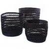 Swahili African Modern Raven Veta Vera Lace Weave Basket Bins Set Home Goods 2 Swahili African Modern Raven Veta Vera Lace Weave Basket Bins Set Home Goods