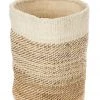 Swahili African Modern Tall Natural Sisal And Banana Fiber Twill Basket Home Goods