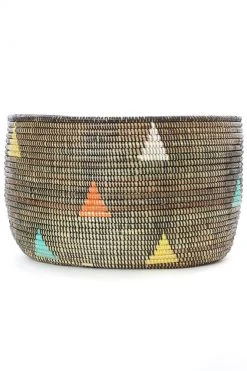 Swahili African Modern Baskets Teranga Triangles Knitting Basket