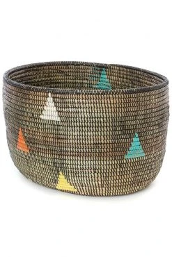Swahili African Modern Baskets Teranga Triangles Knitting Basket