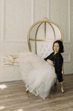 Symbology Dancing Ballerina Modal Bomber - Black + Gold Clothing