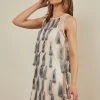 Symbology Flapper Chic Tassel Dress - Cream + Gray
