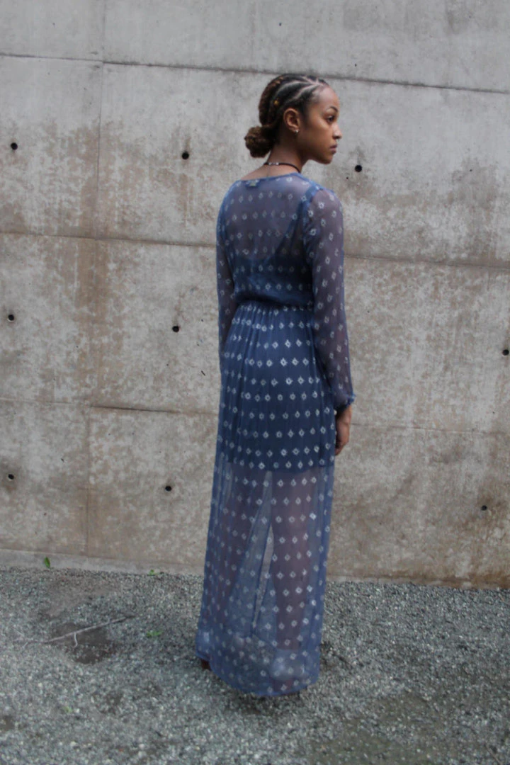 Symbology Sale Starry Nights Chiffon Dress - Smoky Sapphire + Silver 4 Symbology Sale Starry Nights Chiffon Dress - Smoky Sapphire + Silver