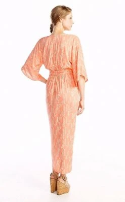 Symbology Stylized Modal Maxi Wrap Dress - Peach