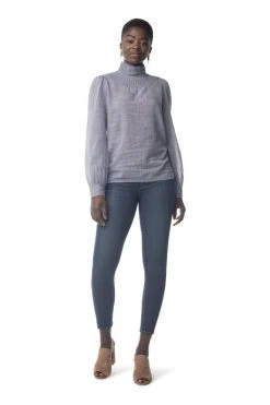 Synergy Organic Clothing Delphina Top - Navy Checked Best Sellers