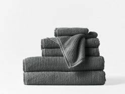 Coyuchi Home Goods Temescal Ribbed Towels - Shadow
