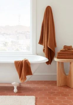 Coyuchi New Arrivals Temescal Ribbed Towels - Terra