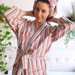 Anatolico Home Goods Terra Short Turkish Robe 11 Anatolico Home Goods Terra Short Turkish Robe