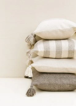 Territory Design Ancho Stripe Throw Pillow Cover - Gray