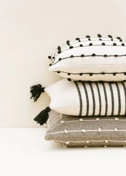 Territory Design Loops Throw Pillow Cover - Gray