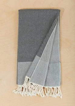 Territory Design Tunisian Beach / Bath Towel - Black Home Goods