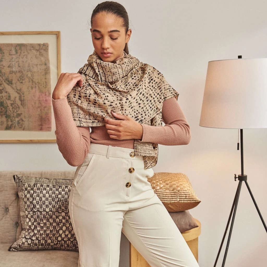 Studio Variously Tesu Black Silk Scarf Accessories 4 Studio Variously Tesu Black Silk Scarf Accessories