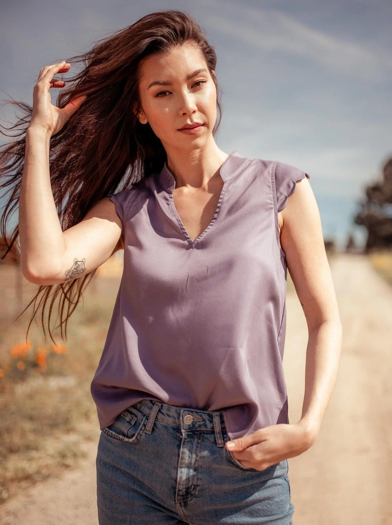 Valani Clothing Thavy Tencel Top - Purple Sage 3 Valani Clothing Thavy Tencel Top - Purple Sage