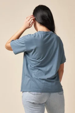 The Standard Stitch Made In USA Boxy Crew - Stone Blue