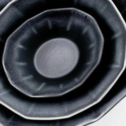 The Bright Angle Porcelain Nesting Bowl Set - Mica Black 11 The Bright Angle Porcelain Nesting Bowl Set - Mica Black