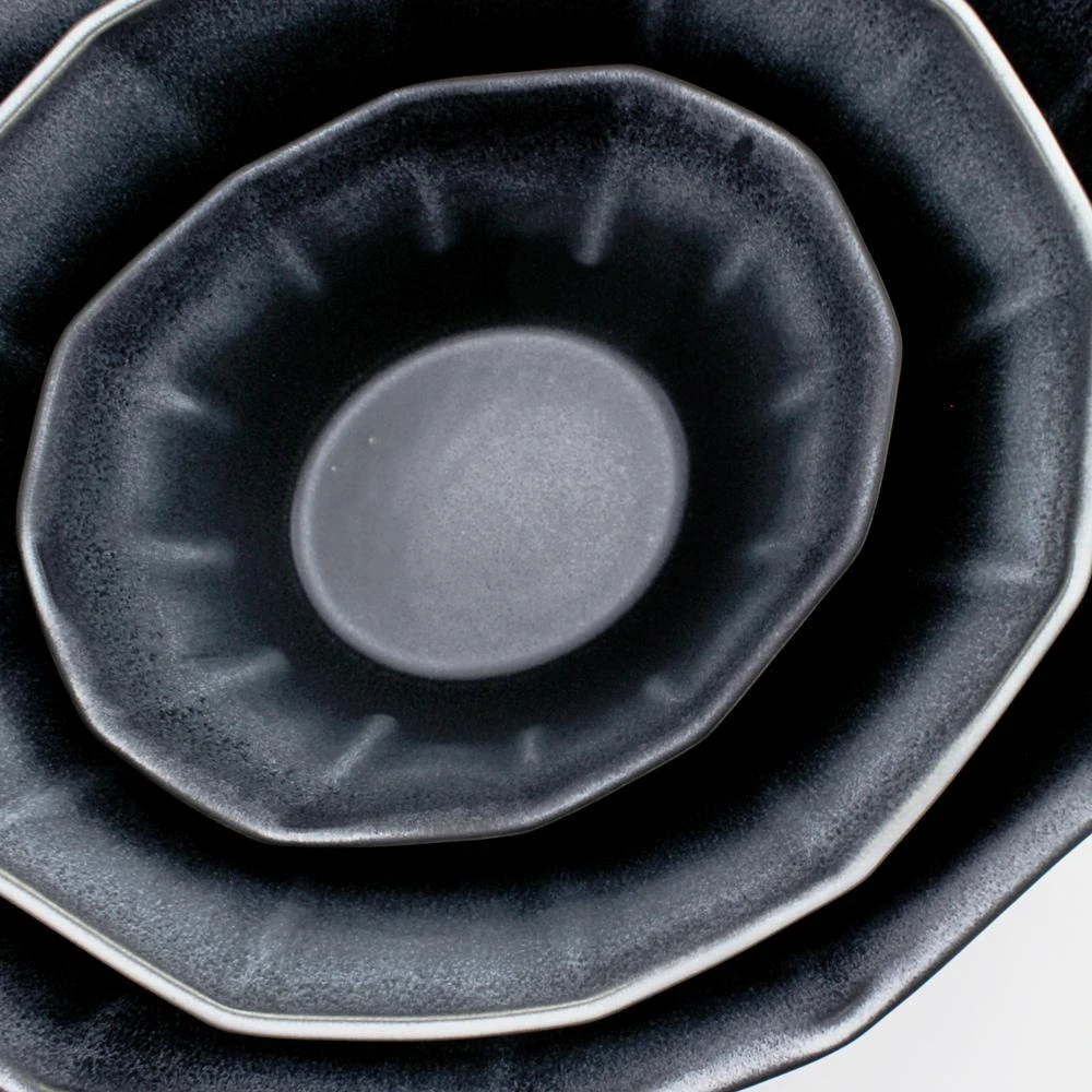 The Bright Angle Porcelain Nesting Bowl Set - Mica Black 6 The Bright Angle Porcelain Nesting Bowl Set - Mica Black