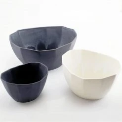 The Bright Angle Porcelain Nesting Bowl Set - Mica Black 12 The Bright Angle Porcelain Nesting Bowl Set - Mica Black