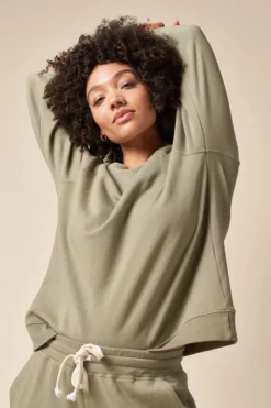 The Standard Stitch College Sweatshirt - Sage Made In USA