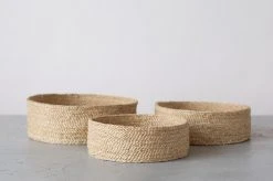 Will & Atlas Home Goods Trio Of Round Jute Baskets - Natural 13 Will & Atlas Home Goods Trio Of Round Jute Baskets - Natural