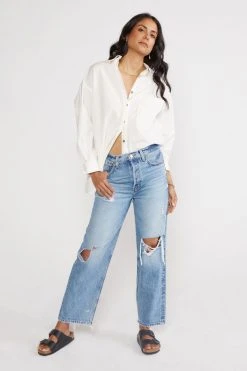 ÉTICA Tyler Vintage Straight Crop Jeans - Sandstorm New Arrivals