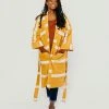 Anchal Home Goods Stripe Unisex Robe - Mustard