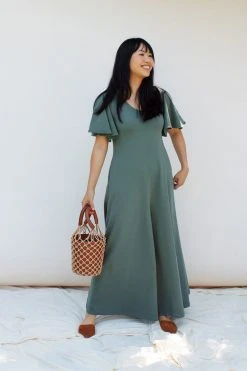 Mien Villa Flutter Sleeve Jumpsuit Clothing