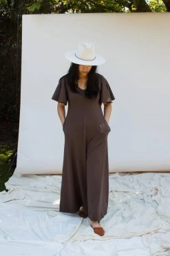 Mien Villa Flutter Sleeve Jumpsuit Clothing