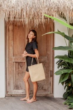 Village Thrive Accessories Bela Rattan Tote Bag