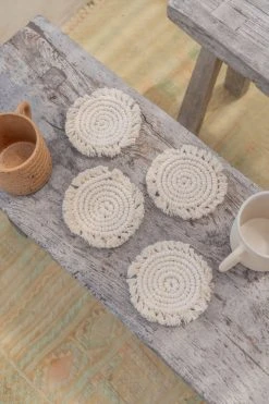Village Thrive Mixed Macrame Coaster Set Home Goods