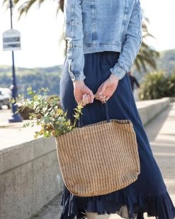 Will & Atlas Accessories Jute Shopper - Indigo Stripes