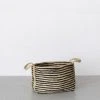 Will & Atlas Home Goods Large Jute Basket - Charcoal Stripe 2 Will & Atlas Home Goods Large Jute Basket - Charcoal Stripe