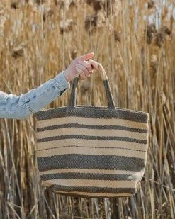 Will & Atlas Sonoma Jute Shopper - Gray Stripe