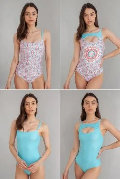 Wolven Reversible Four-Way Recycled One Piece Swimsuit - Amalfi