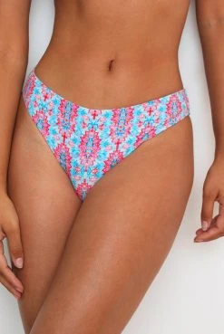 Wolven Swim Recycled Ruched Hipster Bikini Bottom - Amalfi