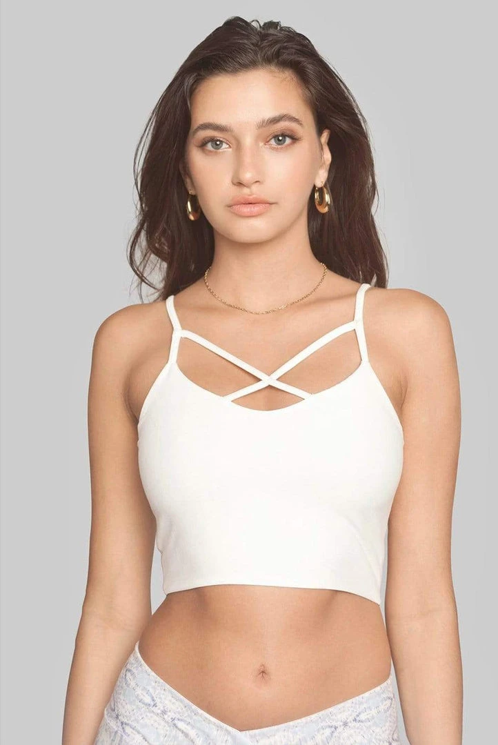 Wolven Crisscross Four-Way Recycled Top - Aquarius 6 Wolven Crisscross Four-Way Recycled Top - Aquarius