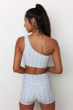 Wolven Reversible One Shoulder Recycled Top - Aquarius Activewear + Athleisure