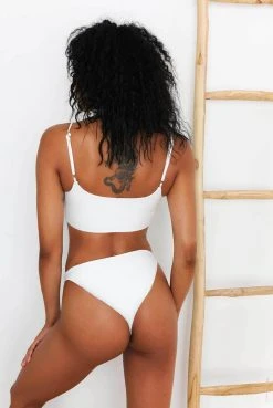 Wolven Reversible Ruched Recycled Swimsuit Top - Aquarius