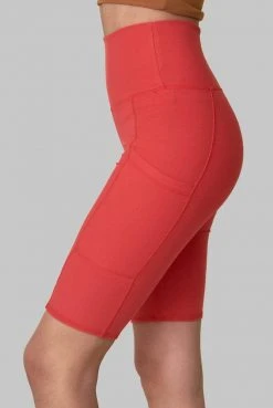 Wolven Best Sellers Recycled Bike Short With Pockets - Cayenne