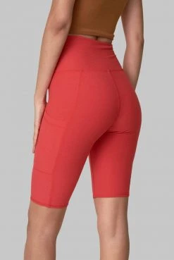 Wolven Best Sellers Recycled Bike Short With Pockets - Cayenne