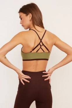 Wolven Reversible Crisscross Recycled Bra - Chai Activewear + Athleisure