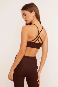 Wolven Reversible Crisscross Recycled Bra - Chai Activewear + Athleisure