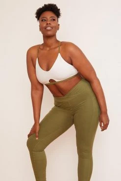 Wolven Reversible Crisscross Recycled Bra - Eucalyptus Activewear + Athleisure