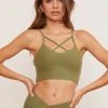 Wolven Reversible Crisscross Four-Way Recycled Top - Eucalyptus Activewear + Athleisure 1 Wolven Reversible Crisscross Four-Way Recycled Top - Eucalyptus Activewear + Athleisure