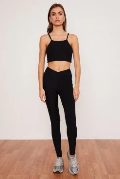 Wolven Recycled Crossover Pocket Legging - Onyx