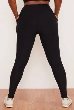 Wolven Recycled Crossover Pocket Legging - Onyx