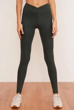 Wolven Recycled Crossover Pocket Legging - Thyme Activewear + Athleisure