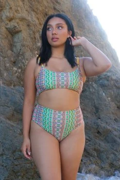 Wolven Reversible High-Waisted Recycled Bikini Bottom - Fauna Swim