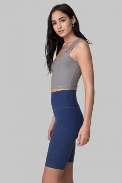 Wolven Recycled Bike Short With Pockets - Indigo Activewear + Athleisure