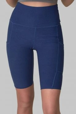 Wolven Recycled Bike Short With Pockets - Indigo Activewear + Athleisure